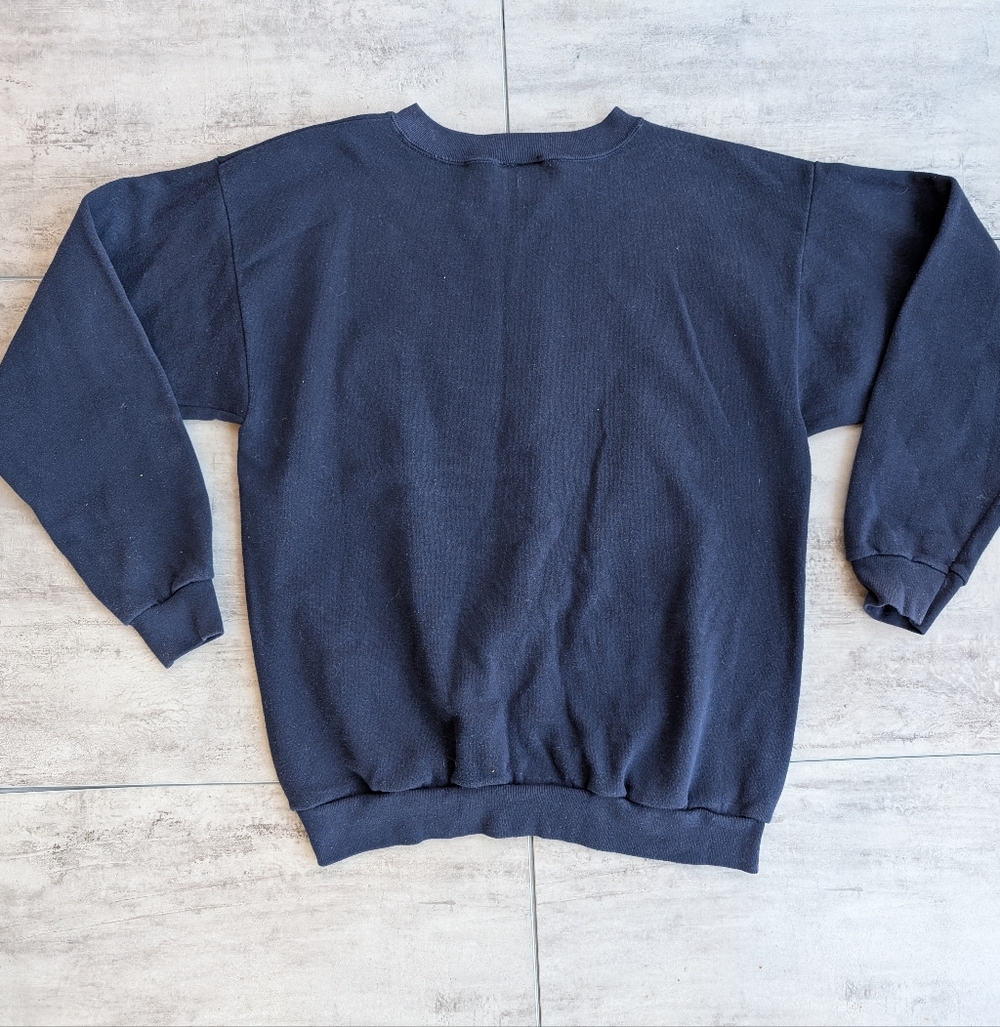 Vintage Tultex Peanuts Snoopy Woodstock Bubble Graphic Navy Sweatshirt XL - Picture 9 of 11